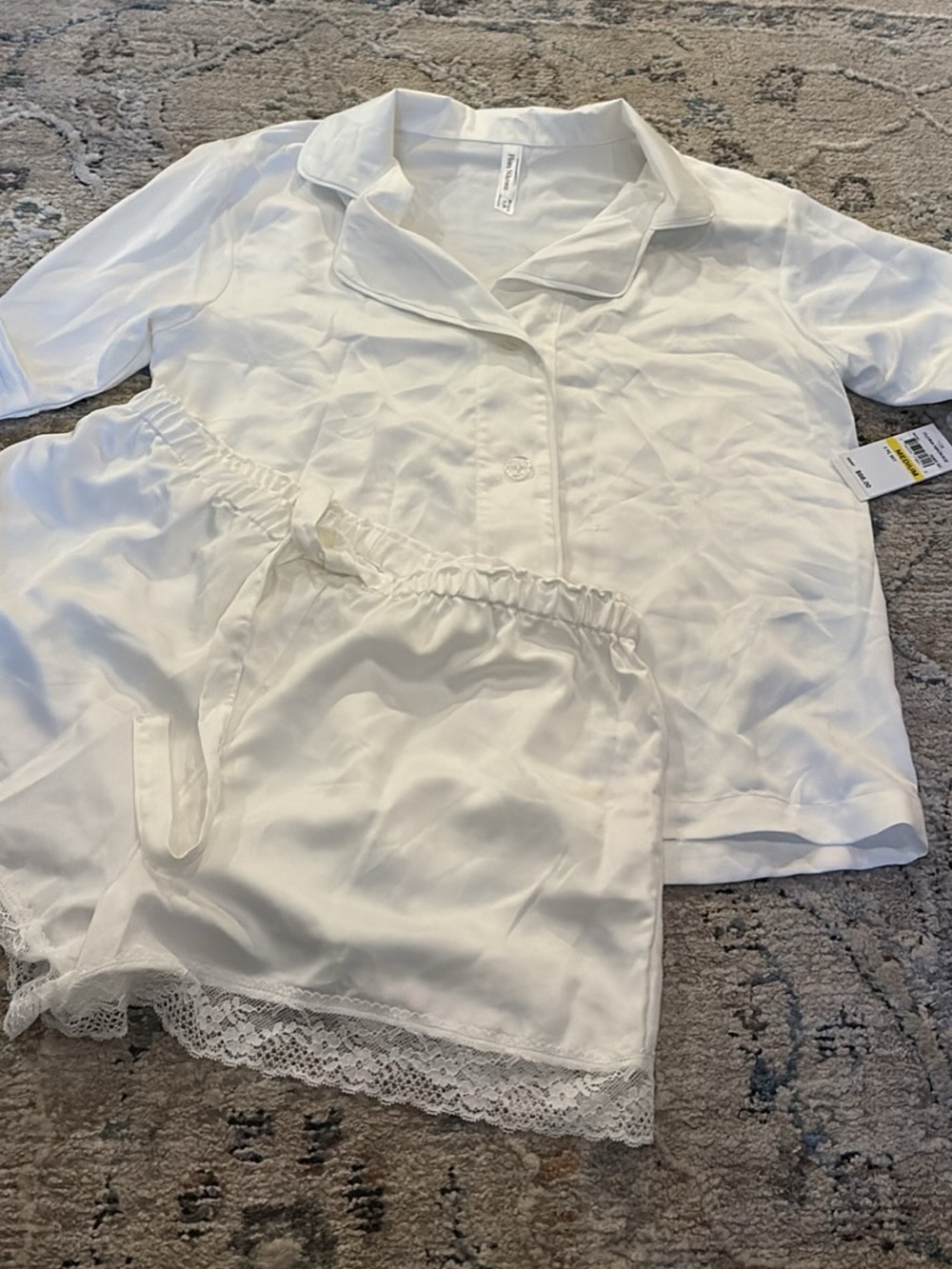 Flora Nikrooz White Satin PJ Set